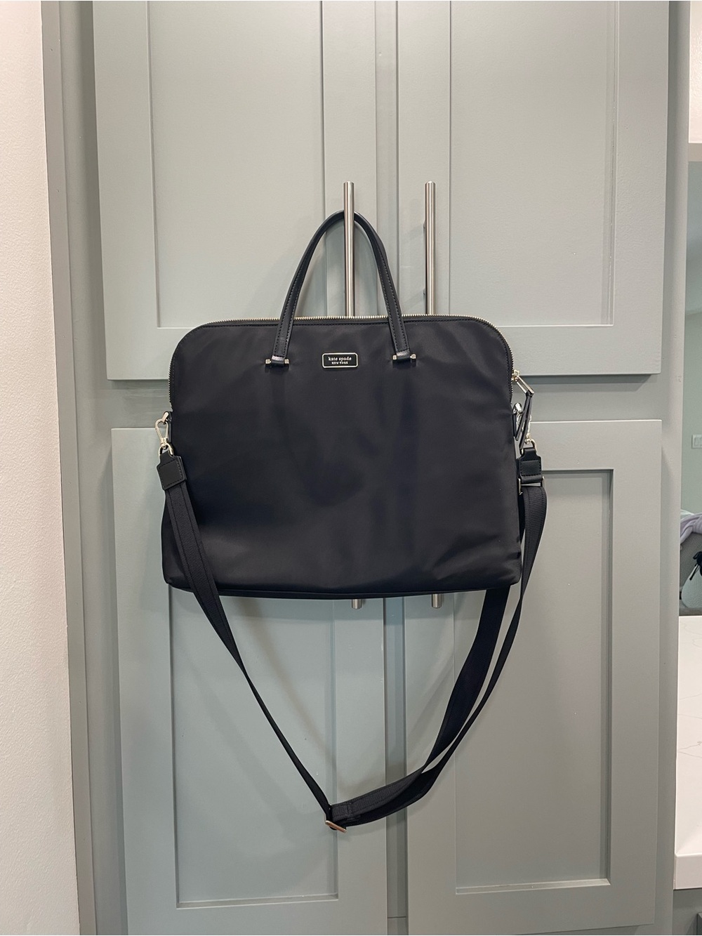 kate spade Black Nylon Laptop Briefcase with Adjustable Strap